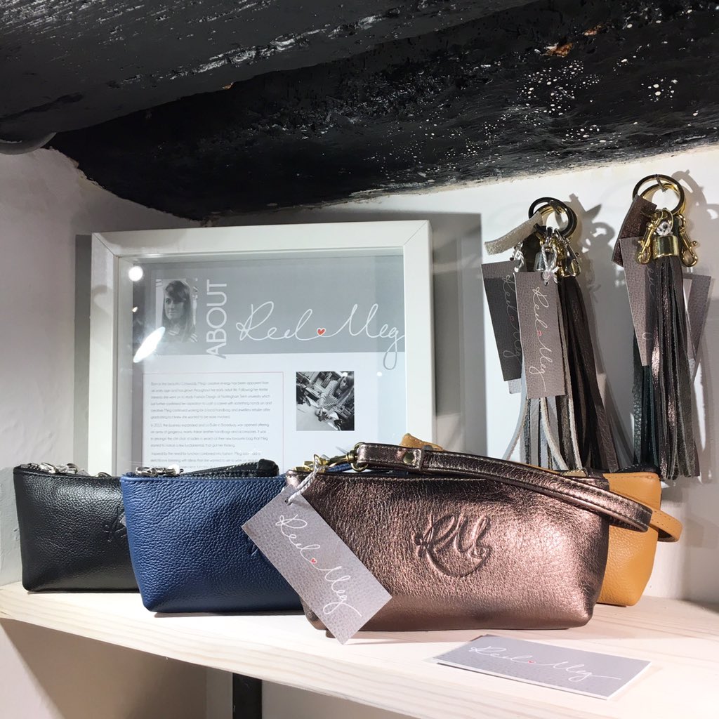 shopmeggies's tweet photo. The lovely @RedMegUK is looking after the shop for me! Pop in to say hi, she makes all these gorgeous #handbags &amp; leather accessories! https://t.co/k5X3eS7enr