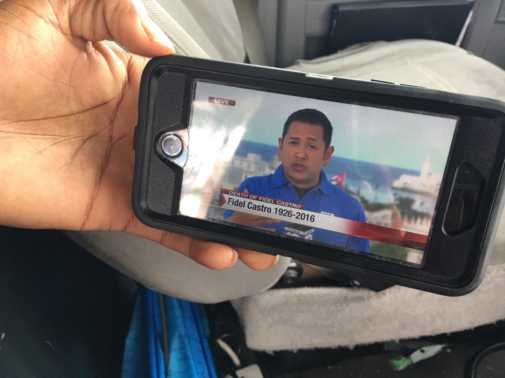 JanineStanwood's tweet photo. Our @hatzelvela is live in Cuba right now #FidelCasto #deathofcastro @WPLGLocal10 https://t.co/eJg1D6mR1z