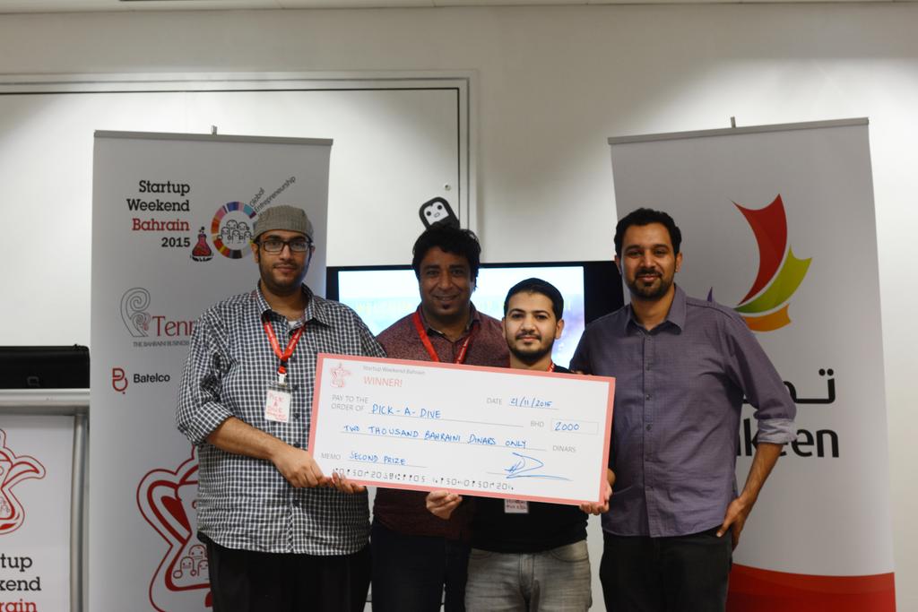 startupwkndbh's tweet photo. 54 hours of hardwork, passion and commitment! Our 2015 2nd place winner - Pick A Dive. Apply for 2016 #SWBahrain:
https://t.co/JPpc1iPhL1 https://t.co/JZDV0JMdNO