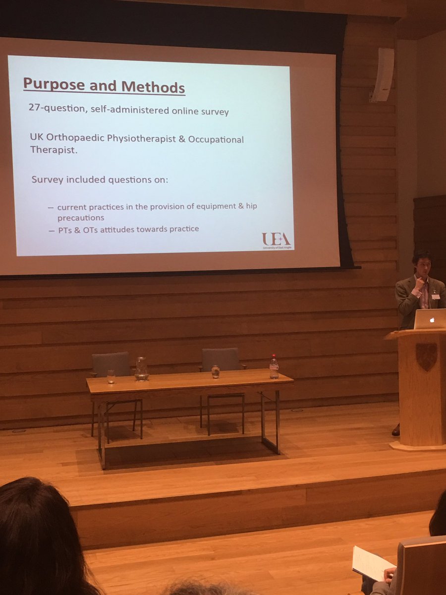 JonRoom's tweet photo. #ATOCP2016 @TobyOSmith discussing the results of hip precautions and equipment survey. https://t.co/lhUkU2SztI