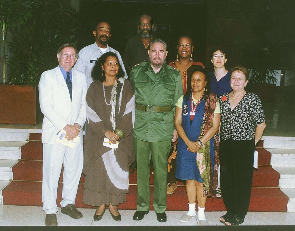 wwp2016's tweet photo. Long live Fidel Castro! WWP pres candidate Monica Moorehead w/ Castro as part of US delegation in 2000 to discuss prison industrial complex https://t.co/qFnw4xsAn7