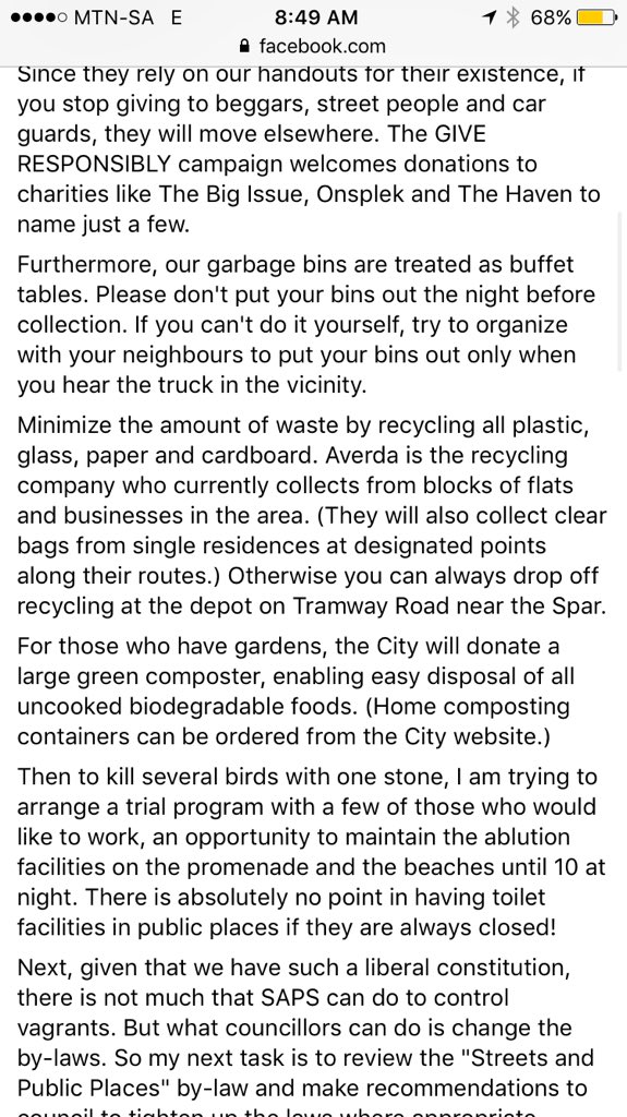 ZackieAchmat's tweet photo. Sea Point @Our_DA Councillor @shayneramsay is organising a march to harass "homeless" "criminal" "retards" read Black people wearing White https://t.co/R1SKRw4i0B