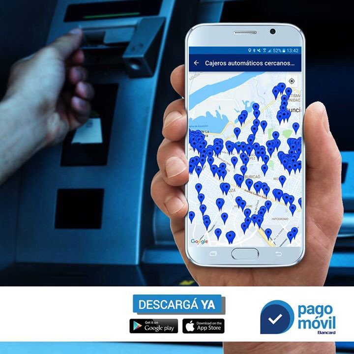 PagoMovilpy's tweet photo. Olvidate de estar horas pensando dónde encontrar un cajero automático, la app Pago Móvil te localiza el más cercano a vos. https://t.co/KxFaV3sdJF