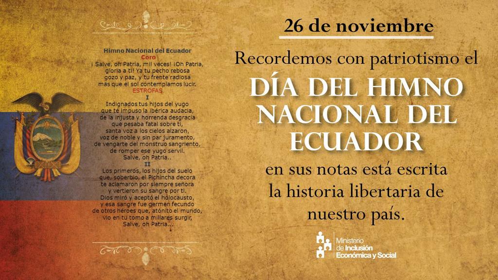 Inclusión Ecuador on Twitter "26/Noviembre,Día del Himno