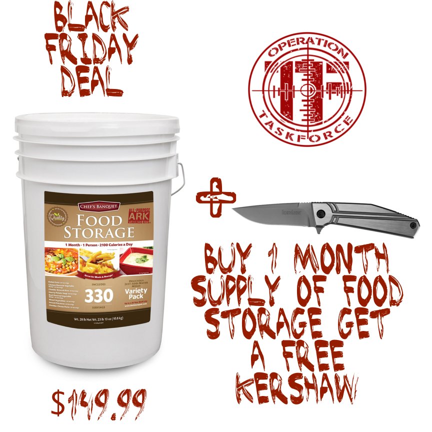OTFLLC's tweet photo. #dehydratedfood #BlackFridaydeals #Kershaw $149.99 Kershaw Knife and 30 days of ARK300 dehydrated food.  Don't miss the Deal https://t.co/b31C7rtIr3