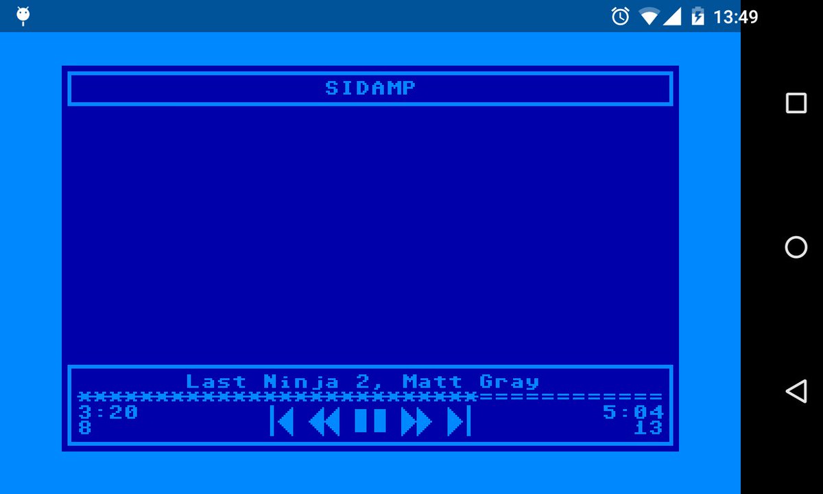 garageapps's tweet photo. #SidAMP - the ultimate #sid player for #android with retro looking UI using #petsciiview... #igscreenies #screenshotsaturday #indiedev #c64 https://t.co/rEuQT6EiPC