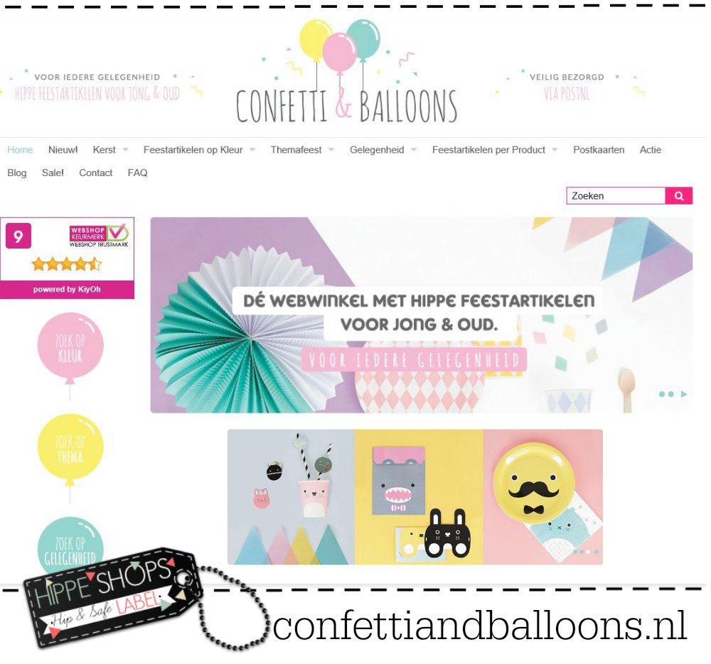 HippeShops's tweet photo. It's official! ► Confetti & Balloons is 'Hip & Safe proof' en ontvangt het #HippeShopsLabel ►https://t.co/YMVmmPFfzq https://t.co/KG0RN3vw3A