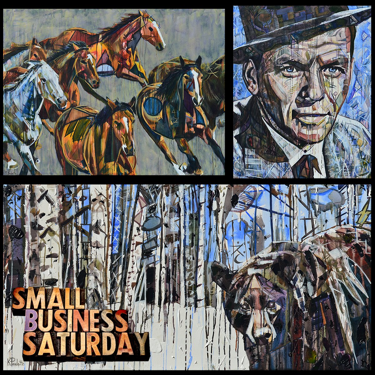 KentPaulette's tweet photo. #SmallBusinessSaturday at https://t.co/ibTAeFrCeX Paintings on Canvas for sale, abstract animal art, bears, colorful #ShopSmall #SmallBizSat https://t.co/hoZAq5CEQL