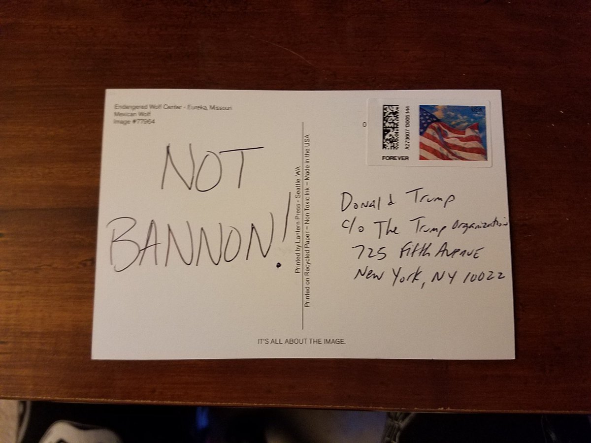 SLYBUTCH01's tweet photo. #postcardavalanche #stopbannon From Missouri https://t.co/kr66srmioK