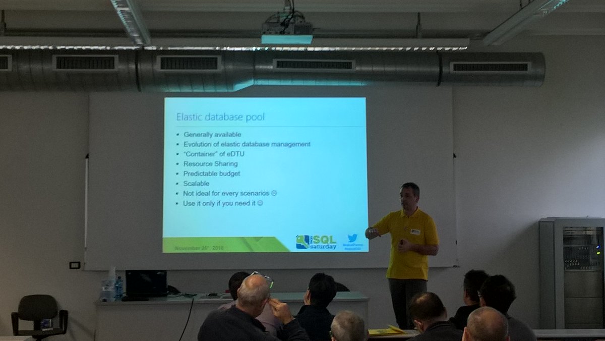 marco_parenzan's tweet photo. @_thinkIT_ on stage con #elasticpool a #sqlsat566 https://t.co/J0a3foxq6v