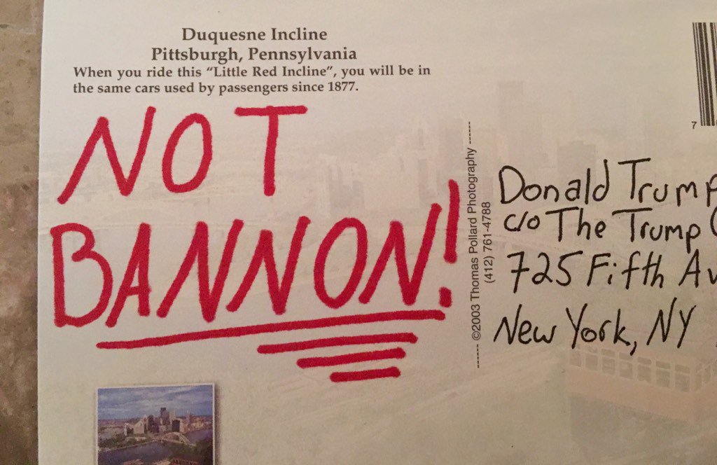 MTosiano's tweet photo. Representing Pittsburgh, PA! #postcardavalanche #stopbannon https://t.co/7m6ITFTMbS