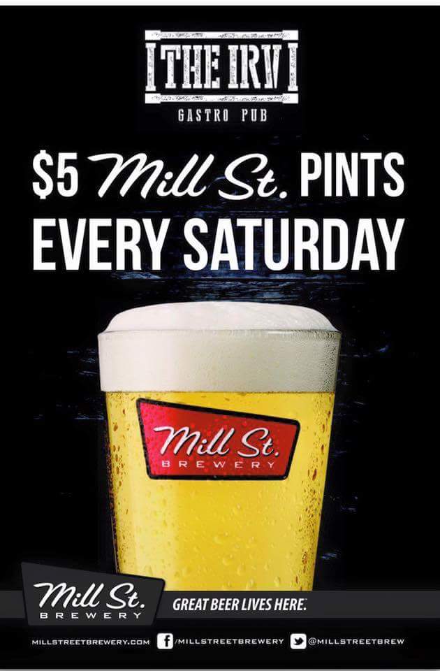 theirvpub's tweet photo. $5 pints of @MillStreetBrew #CobblestoneStout and #TankhouseAle every #Saturday at #theirv https://t.co/WUIBn1p1QV