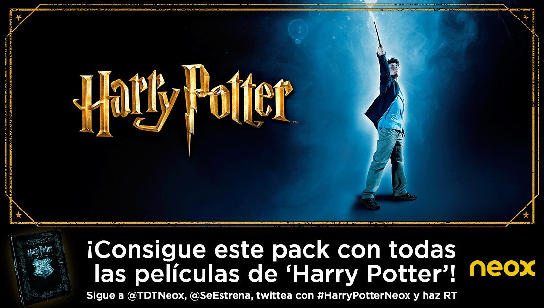 neox's tweet photo. Sorteo 3: ¡Gana un pack de películas de #HarryPotter! Usa #HarryPotterNeox, sigue a @TDTNeox y @SeEstrena, y haz RT https://t.co/hW4icMerIO https://t.co/Jli4h7lHoi