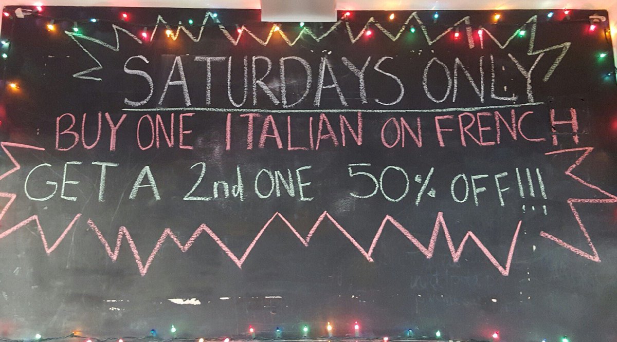 BushelNPeckMA's tweet photo. Saturday's Only! Clinton only! Buy one Italian get the 2nd 1/2 off!!!😳😳😳🤑🤑🤑 bring a friend and enjoy #bpma #whatadeal #smallbusinesssaturday https://t.co/nfWhdtw51c