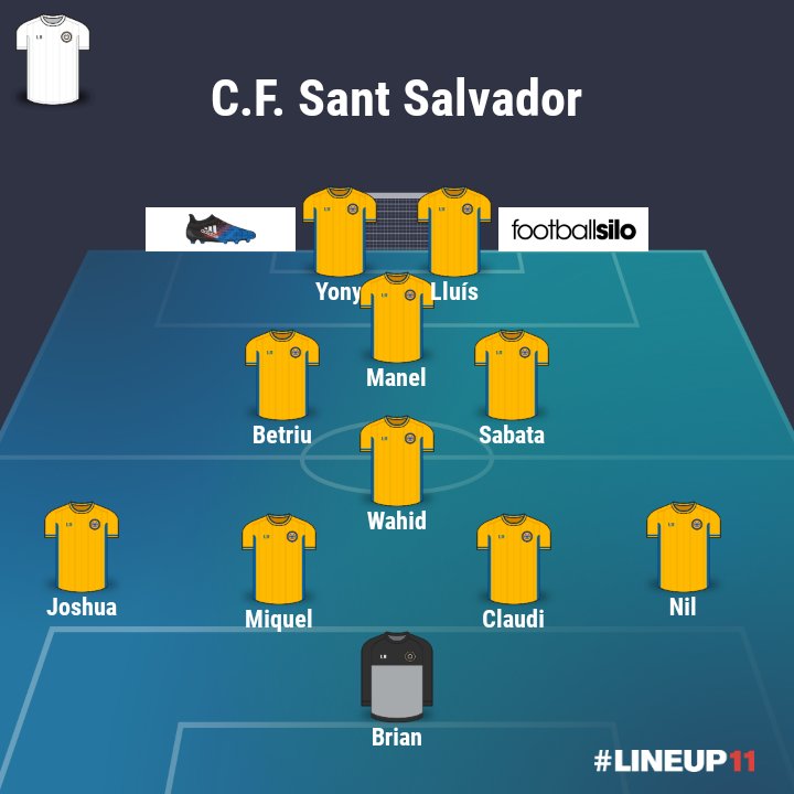 #lineup11 <a href="/CFSantSalvador/">C.F. Sant Salvador</a> akest es el nostre 11 contra el <a href="/SuriaCE/">C. d'E. SÚRIA</a> per intentar sumar <a href="/info3cat7/">3cat7</a> <a href="/EntreRivals/">Entre Rivals</a>