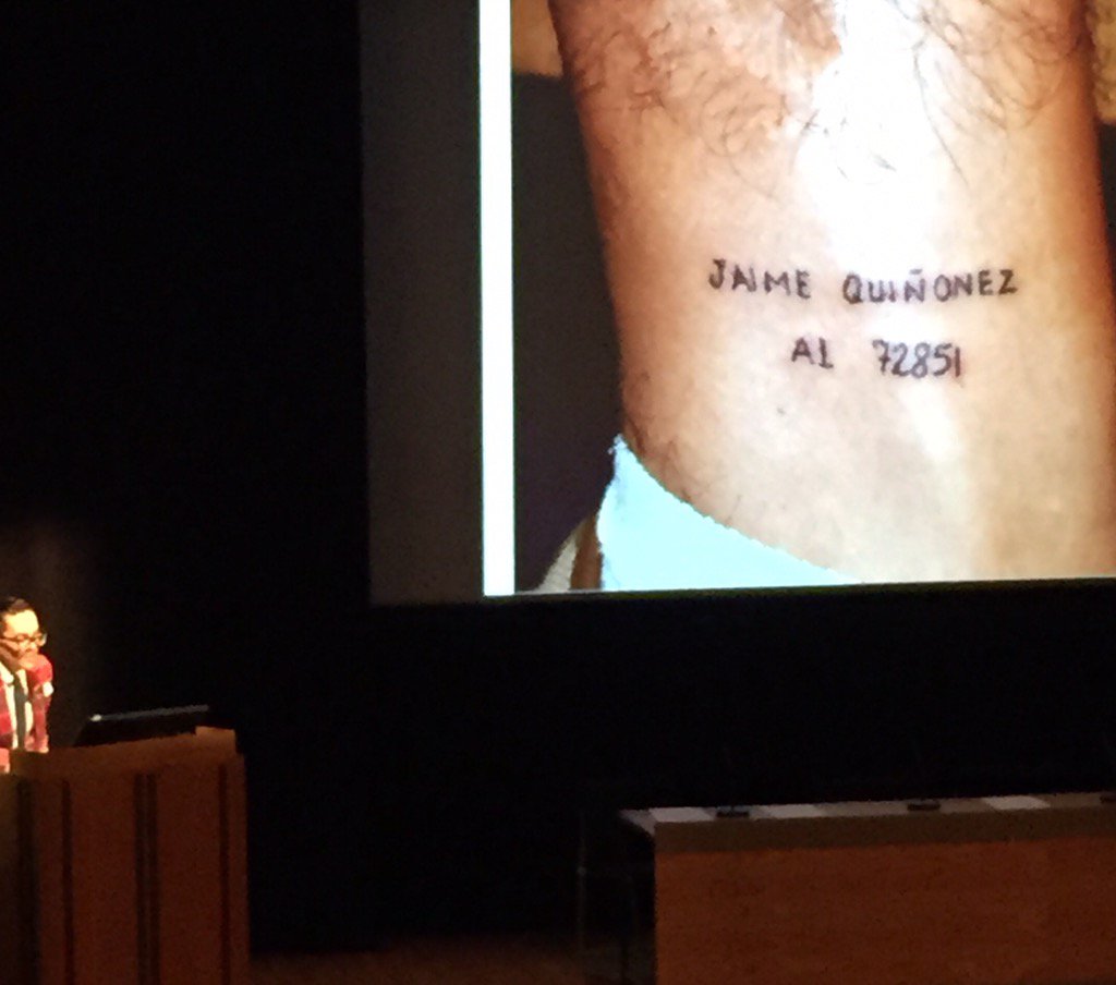 forarthistory's tweet photo. Tattooing as a way of ensuring your body doesn't disappear @mattlodder on work by David Perez Karmadavis #WoS2016 https://t.co/8LKBC9lFuo