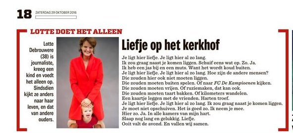 lottedebrouwere's tweet photo. Column. @Nieuwsblad_be . Vanaf nu ook op Twitter. #Liefje #November https://t.co/sZEPt7mzq2