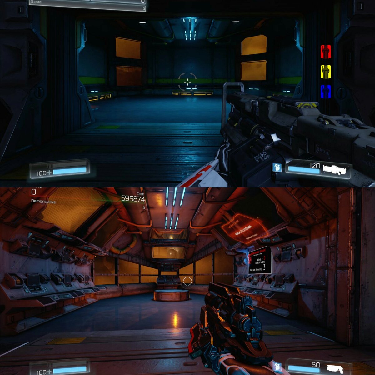 Butter4TheKing's tweet photo. @DOOM @idSoftware V3 update for #Doom Zombies (Escape) #SnapMap now live. Complete aesthetic overhaul #BuildLikeHell Before/After https://t.co/vsqSSFyvnX
