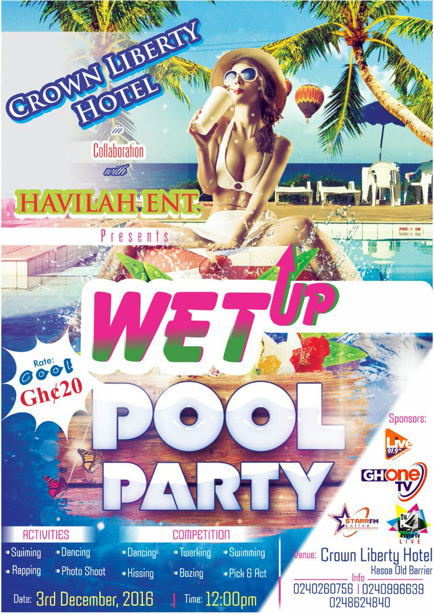 JoeHybrid1's tweet photo. Pool party trending... Tickets re available... Contact Joe hybrid on 0248624840 fr urs now... Its gonna b massive... I swear... Ano go loy u https://t.co/i3JTSgmjwX