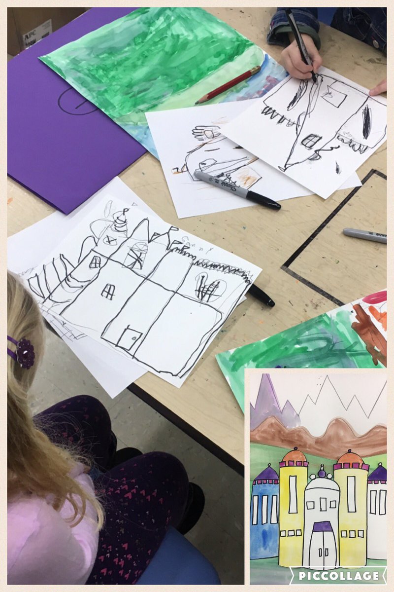 TheManorSchool's tweet photo. Designing geometric castles in art class #IntegratingMath&Art https://t.co/8XQxcF4FJT