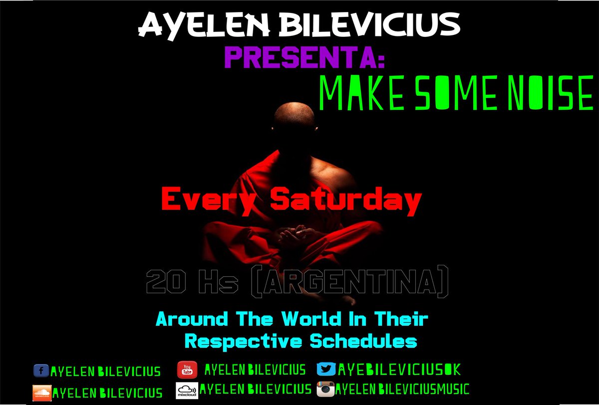 REAL_BILEVICIUS's tweet photo. Saturday
From 20hrs (Arg), Gua y Mex 17 hs , France 1 am, 18hs E.E.U.U with :make some noise!, https://t.co/0SRozmyDWu https://t.co/DKFpXEXoOo