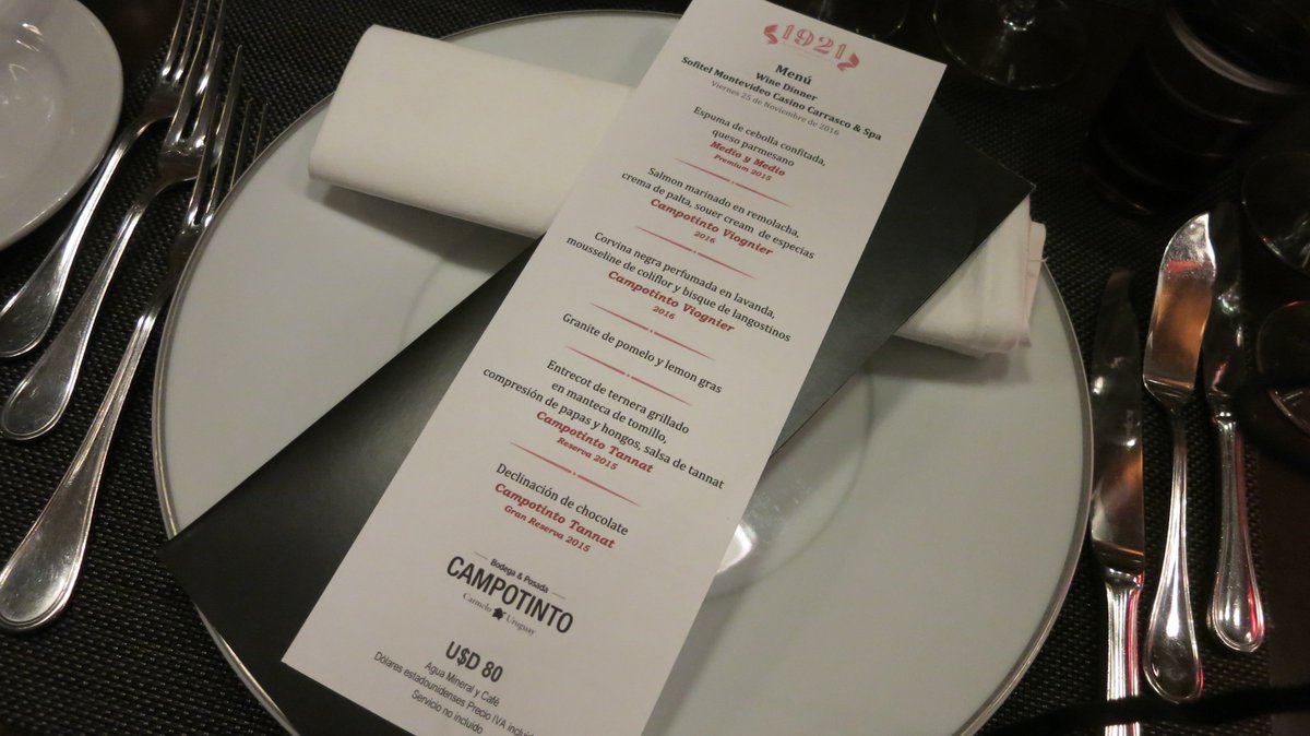 BdelU's tweet photo. Anoche estuvimos en el último #WineDinner del año en #SofitelMontevideoCarrasco con vinos de @Campotinto. Exquisito el nuevo #MedioyMedio! https://t.co/vTS30XskOZ