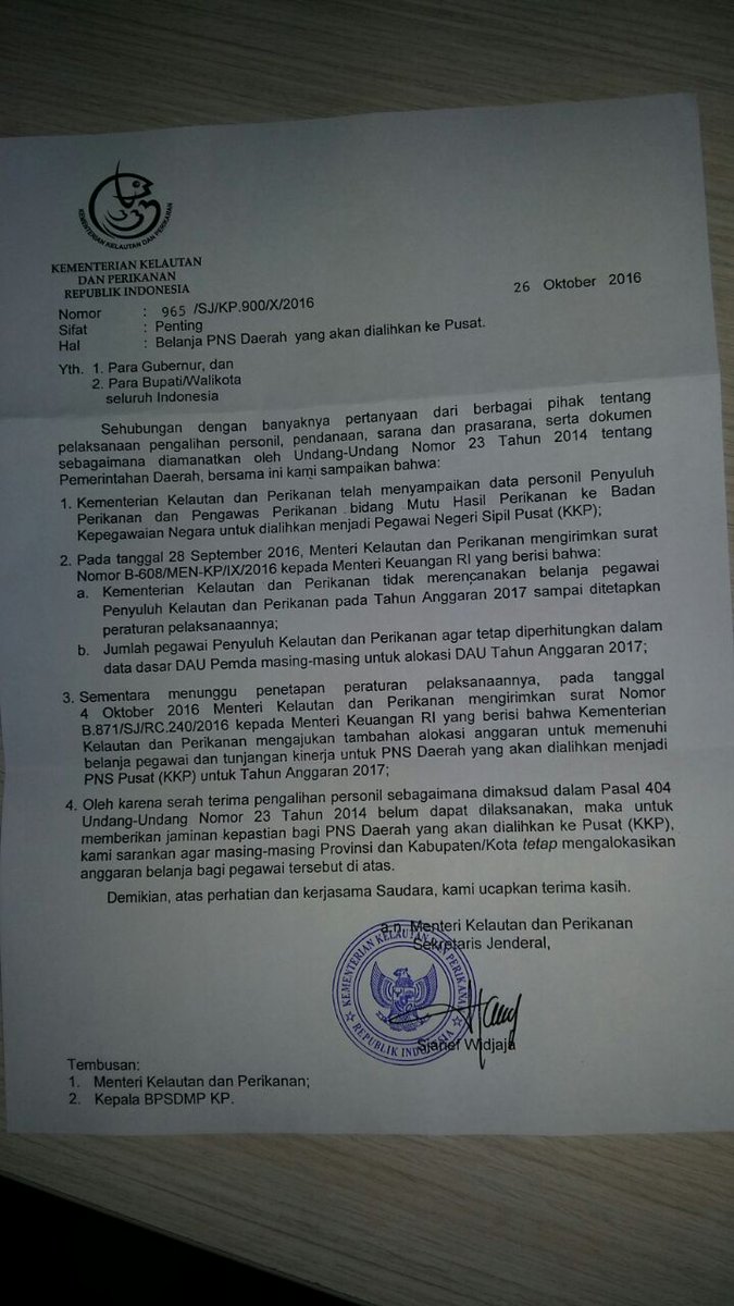 DennyPP's tweet photo. Mhn bantuan ibu @TitiekSoeharto dpt mbantu @ipkani @FKP3D_Indonesia agar UU 23 2014 dpt di jlnkn yg sdh diabaikan @kkpgoid @susipudjiastuti https://t.co/lo1nLdSCVN