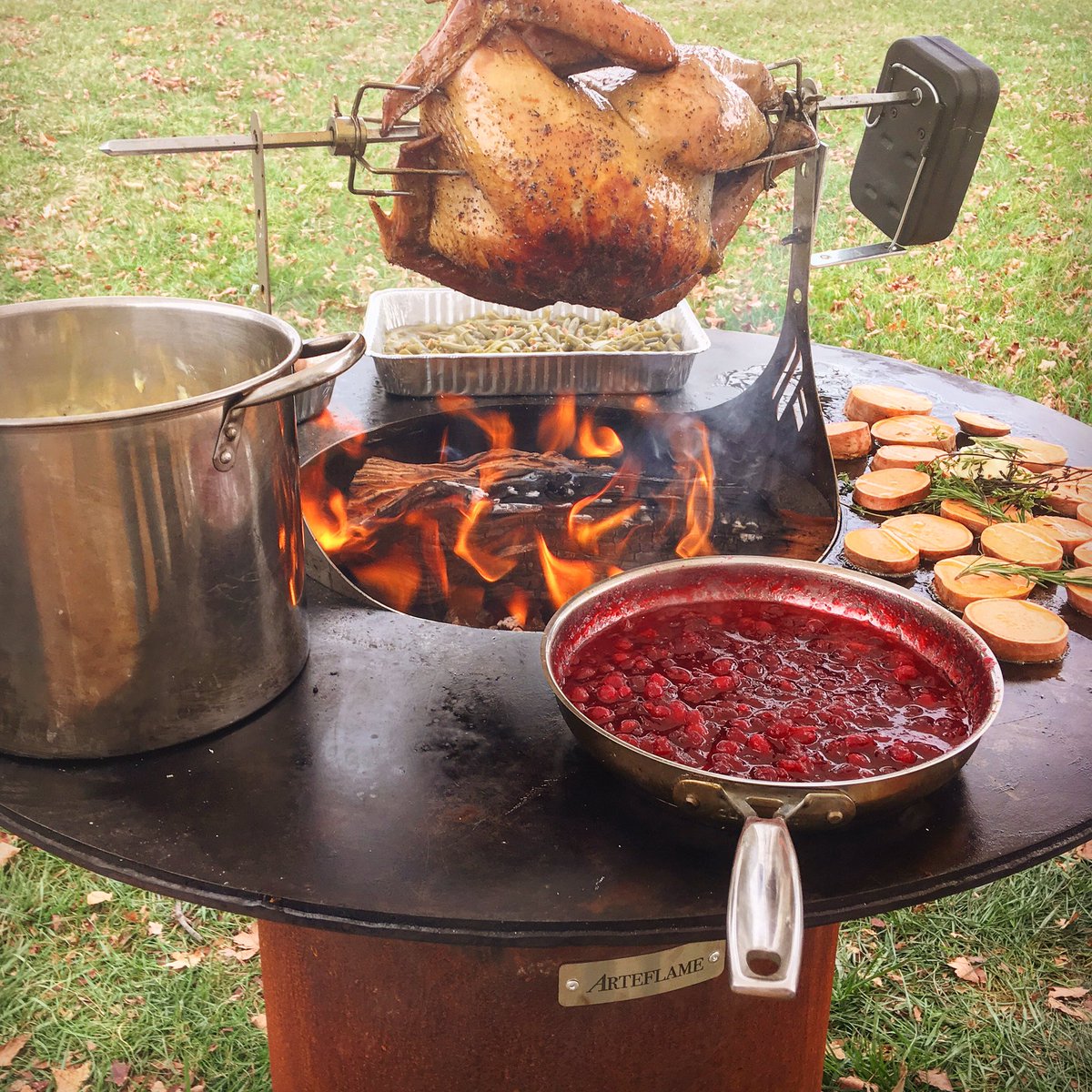 Cooking a turkey and all the sides on the <a href="/Arteflame/">Arteflame</a> grill #thanksgrilling #outdoorcooking #FIREuptheGRILL <a href="/BBQPictures/">BBQ Pictures</a>