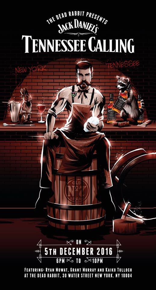 KaikoTulloch's tweet photo. Amazing poster from @deadrabbitnyc with my name on it! Not long til I make my cocktail, Jack Rising, in the worlds best bar.#NaePressureThen https://t.co/RQGfwID4j9