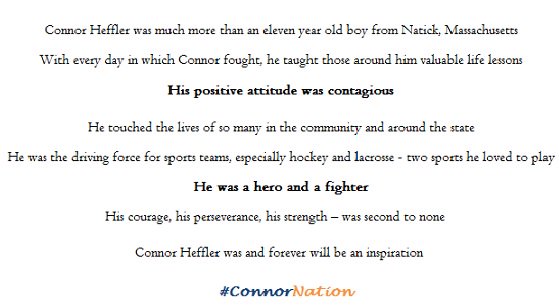 #ConnorNation....we will always remember our #1 fan