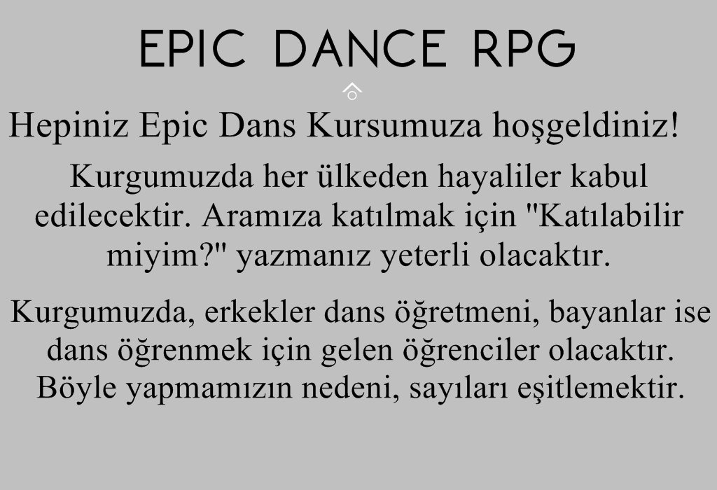 EpicDanceRPG's tweet photo. Açıklayıcı olduğunu düşünüyoruz, eğer aklınıza bir şey takıldıysa lütfen sormaktan çekinmeyin, kurgumuz ve kurallarımız ile aranızdayız.🍀 https://t.co/vinH29yfdC