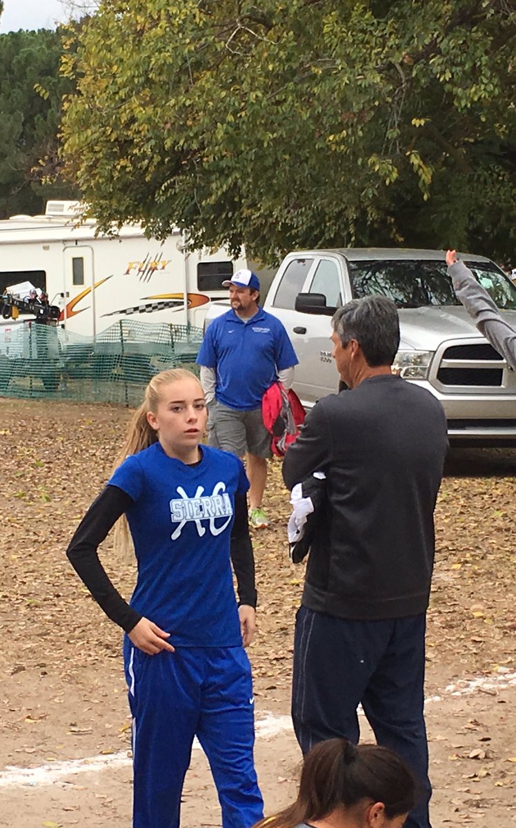 Megan Oblin 7 minutes from the start of the <a href="/CIFState/">CIF State</a> D3 girls race.