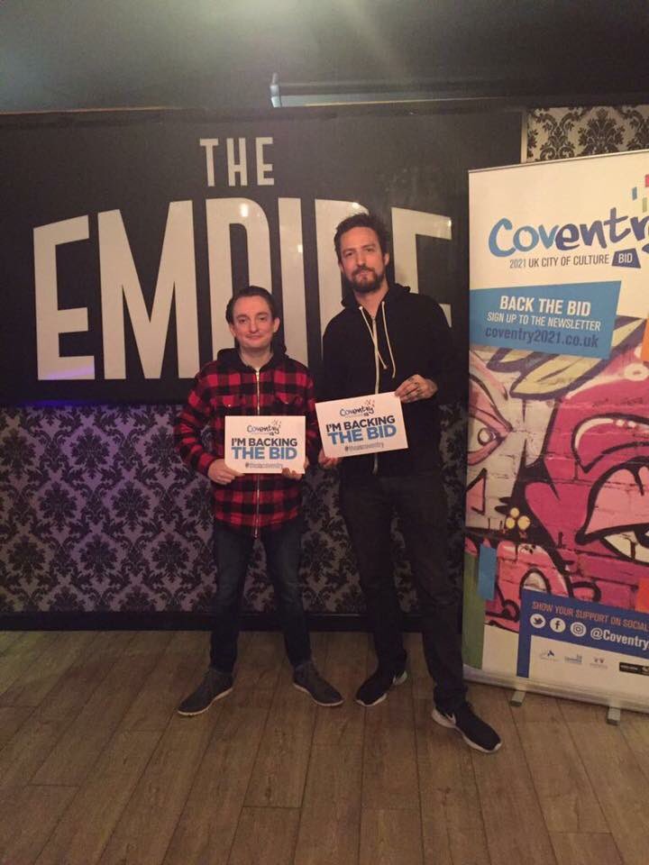 Great to see <a href="/frankturner/">Frank Turner</a> supporting the #Coventry bid for City of Culture 2021. We can do this!