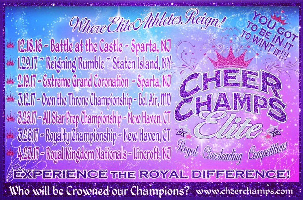 Cheer_Champs's tweet photo. CYBER MONDAY SPECIAL 50% OFF Per Team for our 12/18/16, 1/29/17 &amp; 2/19/17 competitions. Register On or Before November 28 Code: CYBER50 https://t.co/K2TzY362Nl
