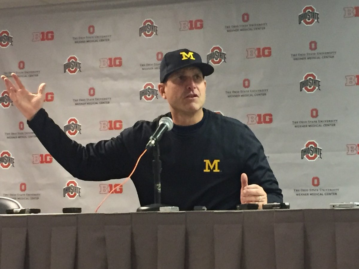 UMGoBlog's tweet photo. Jim Harbaugh-- I’m bitterly disappointed with the officiating #GoBlue https://t.co/Qqx8M8397U