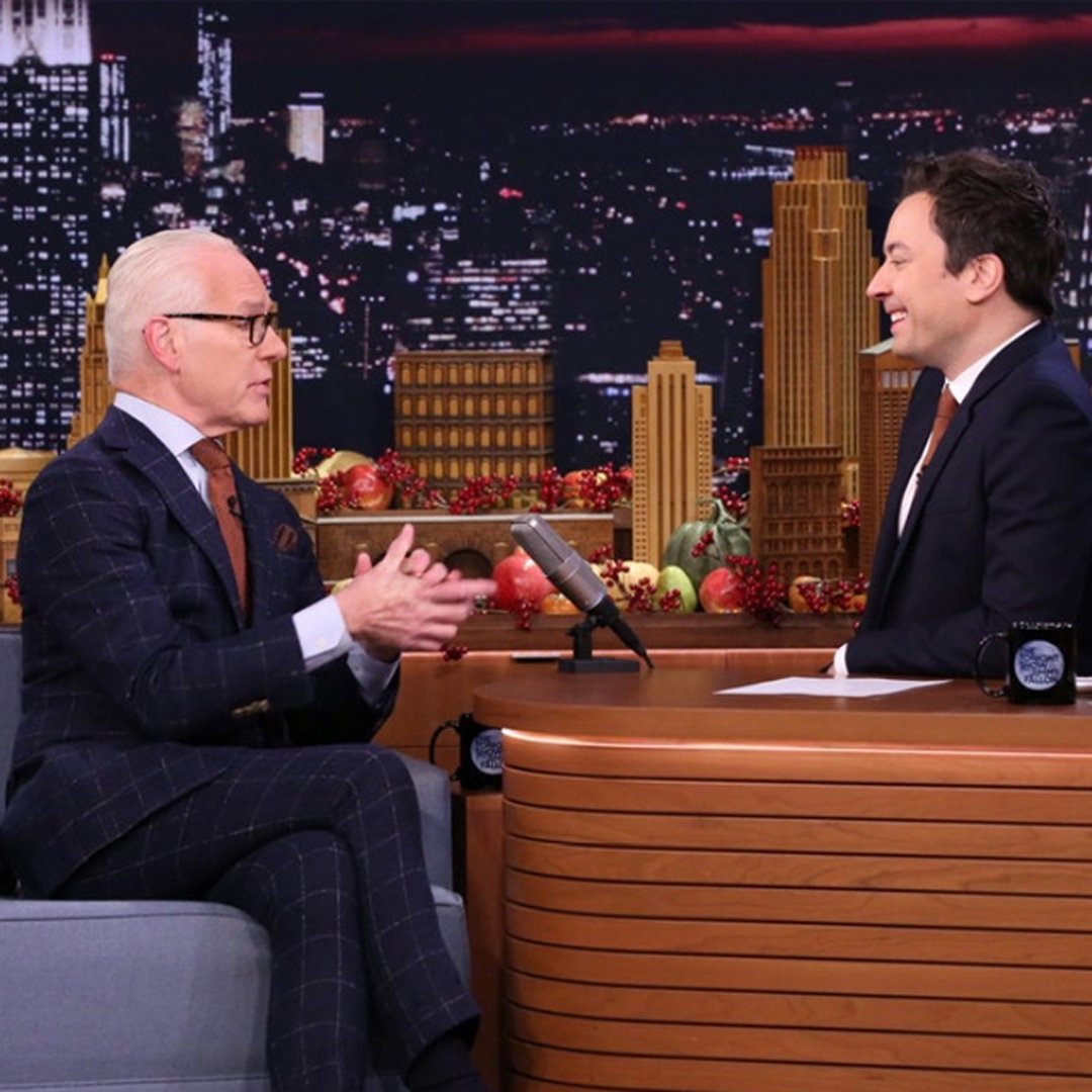 <a href="/TimGunn/">Tim Gunn</a> on the Tonight Show starring <a href="/jimmyfallon/">Jimmy Fallon</a>, wearing the blue windowpane checked Havana. suitsupp.ly/2fQ4gyX #SUITSUPPLY #suits