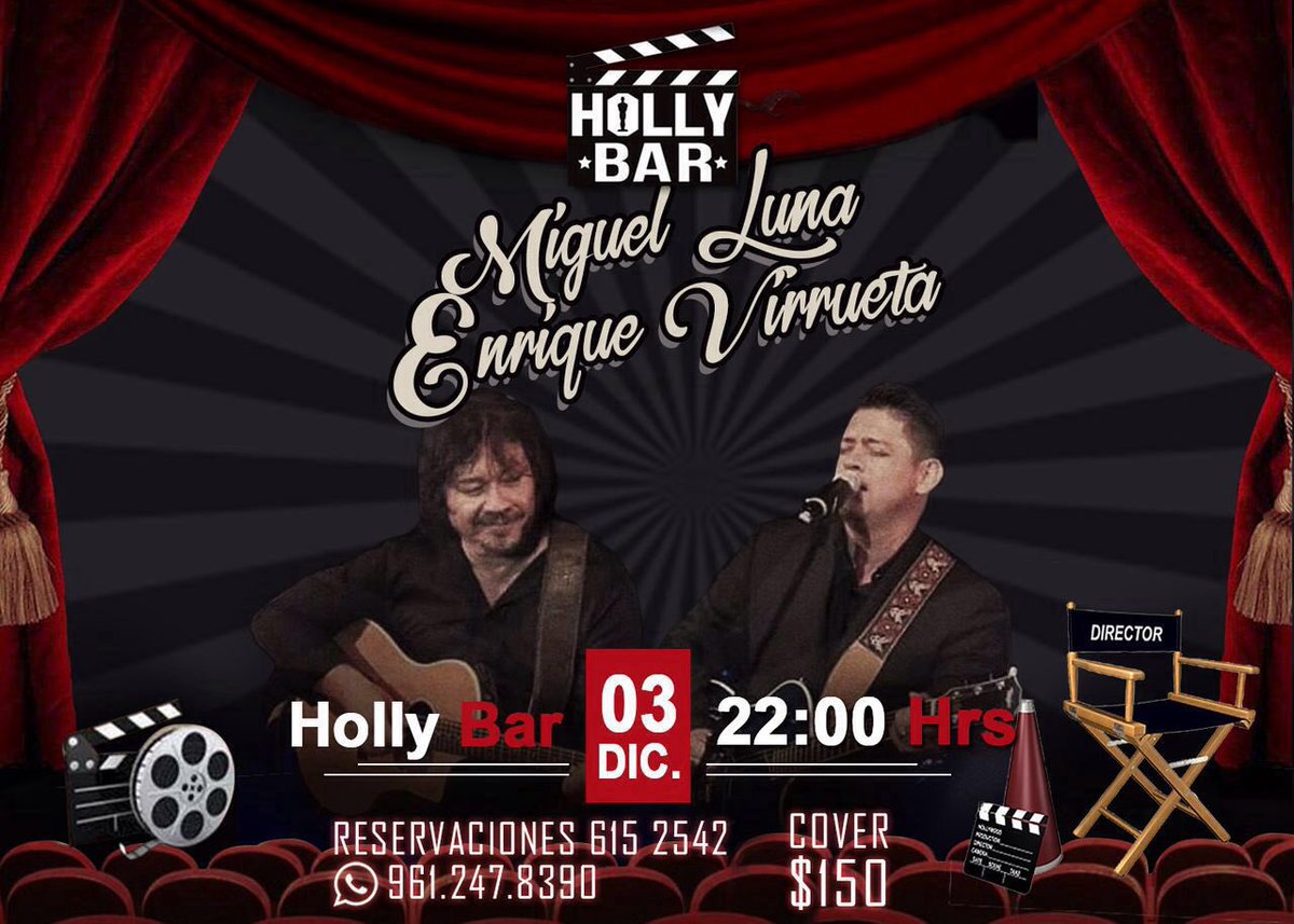 VirruetaMusic's tweet photo. Maravillosa noche para el 3 de diciembre en #HollyBar @miguelunamusic con @enriquevirrueta  reserva al 6152542 #Tuxtla  #ManoAmano https://t.co/7HwvEwUbUS