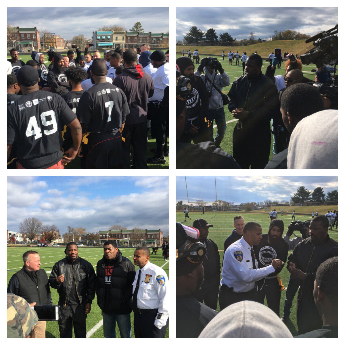 Unity Bowl #2 opening ceremony <a href="/BaltimorePolice/">Baltimore Police</a> <a href="/JameelMcClain/">Jameel McClain</a>