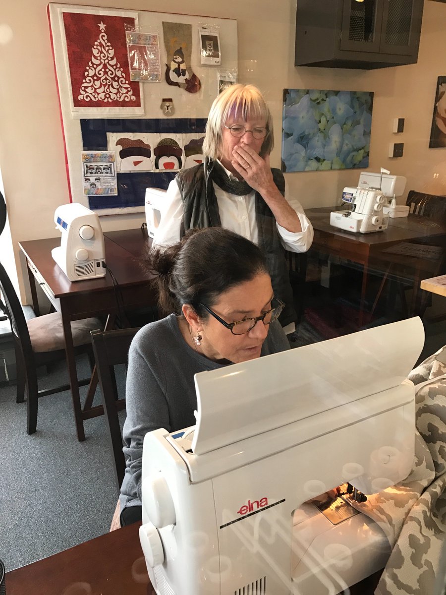 gregoryamancini's tweet photo. Teaching customers how to sew on small biz Saturday #shopsmallNK https://t.co/a06HXbtMQu