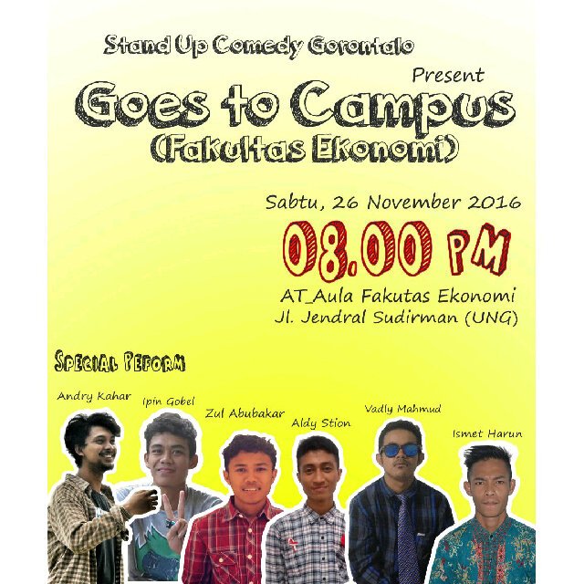 Big thanks to FEKON UNG. Terimakasih untuk tawa dan kebahagiaan malam ini!!! Sampai bertemu di Goes To Campus 2017