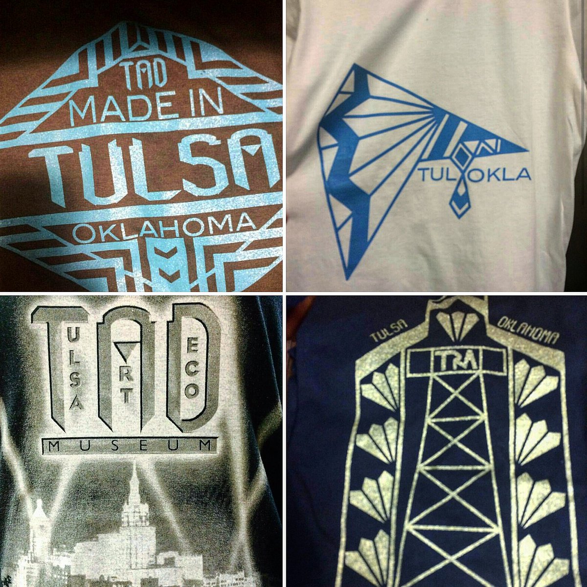 tulsaartdeco's tweet photo. Small Business Saturday = 20% off T-shirts. Help support our mission. Open 11-5. #shopsmall #downtowntulsa #museumshop #artdeco https://t.co/5ylJN8PmVu