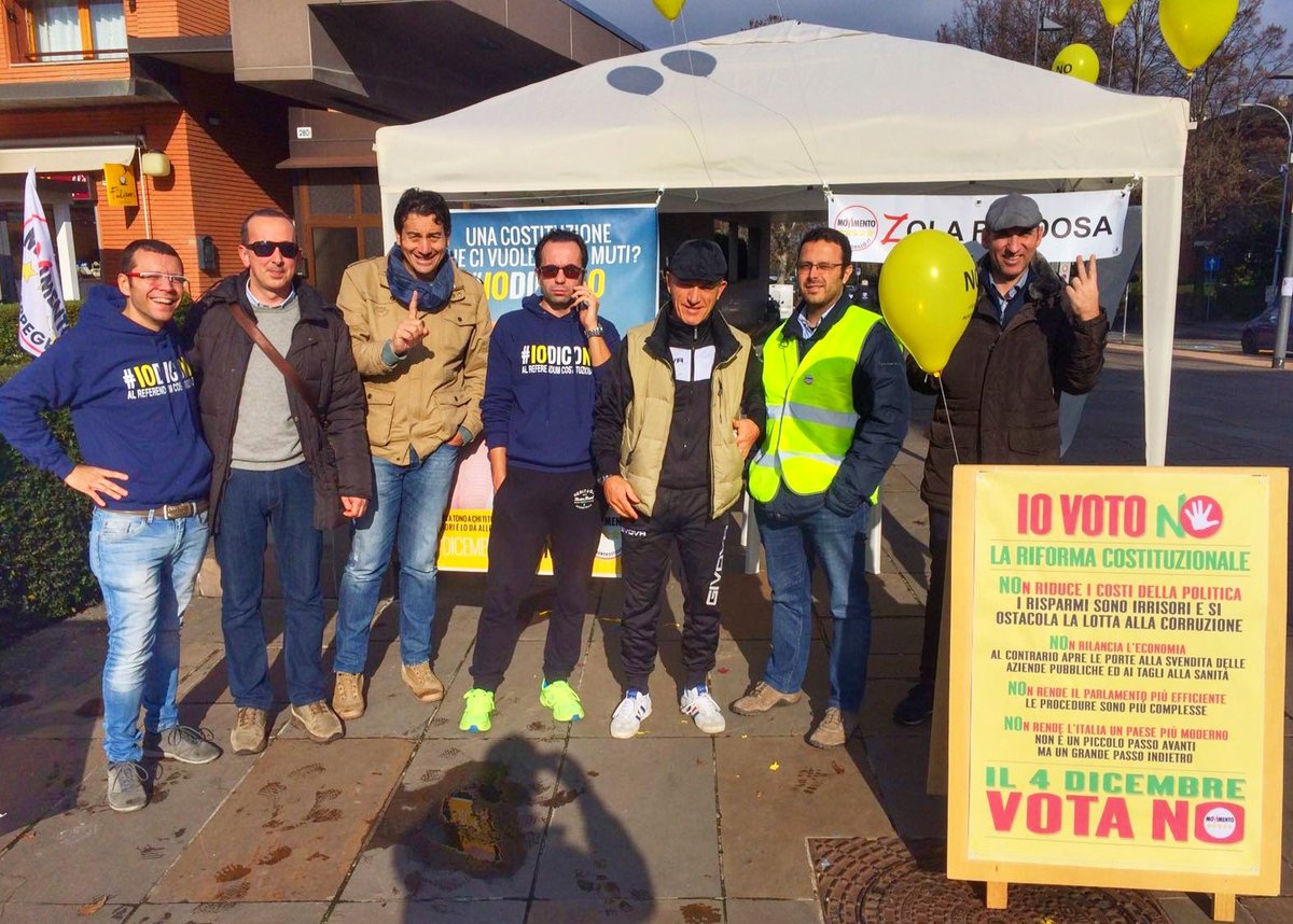 M5SZolaPredosa's tweet photo. Questa mattina al Banchetto in Piazza della Fontana, solo bella gente! 
#IoDicoNo #M5s #referendumcostituzionale  #IoVotoNO #ZolaPredosa https://t.co/Sz8yuxFoa8