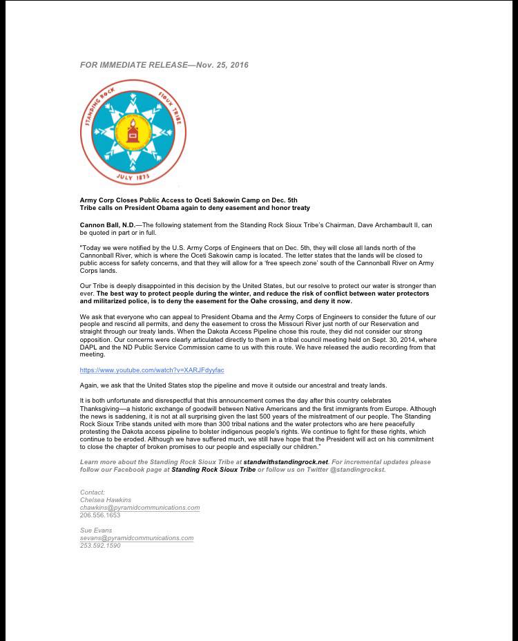 IENearth's tweet photo. ICYMI: Standing Rock Sioux respond to US army eviction notice of Oceti Sakowin camp https://t.co/ZYrH1QhYoT #NoDAPL https://t.co/RmdBHazmCB