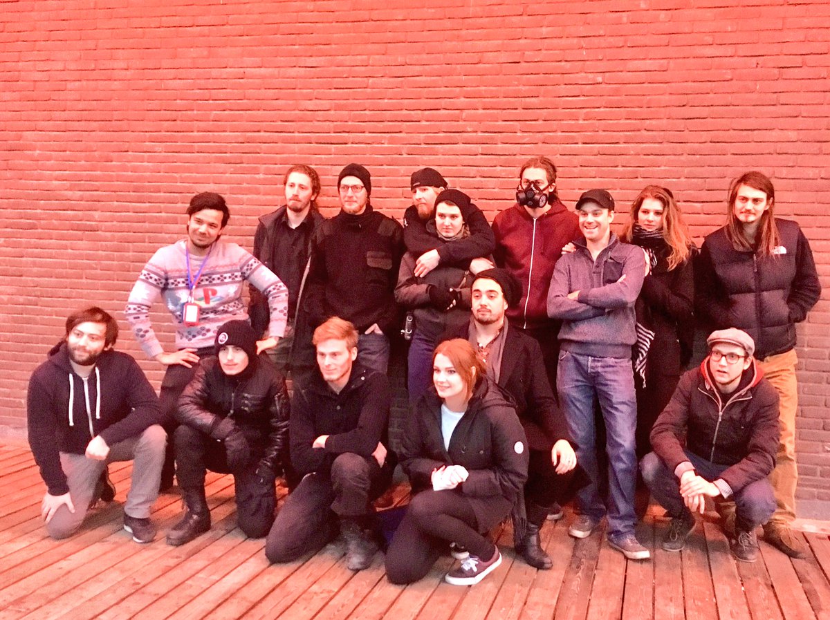 Hele team <a href="/Basecamp_Games/">Basecamp Games</a> na hun pilot reallife game ism @zuidlijn in de oude fabriek #experimentTramkade #ontwikkelplek