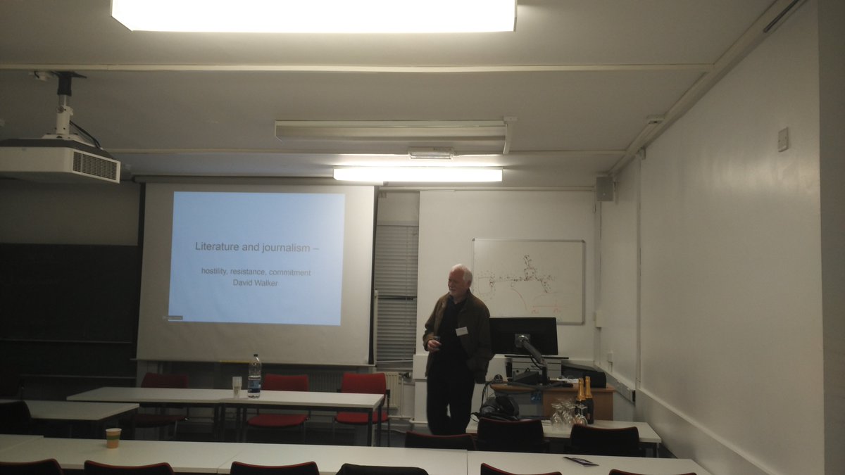 LiteraryJourn16's tweet photo. Keynote Professor David Walker (@FrenchSheffield) on 'Literature and journalism - hostility, resistance, commitment' #LiteraryJourn16 https://t.co/QdNyBEj0ol