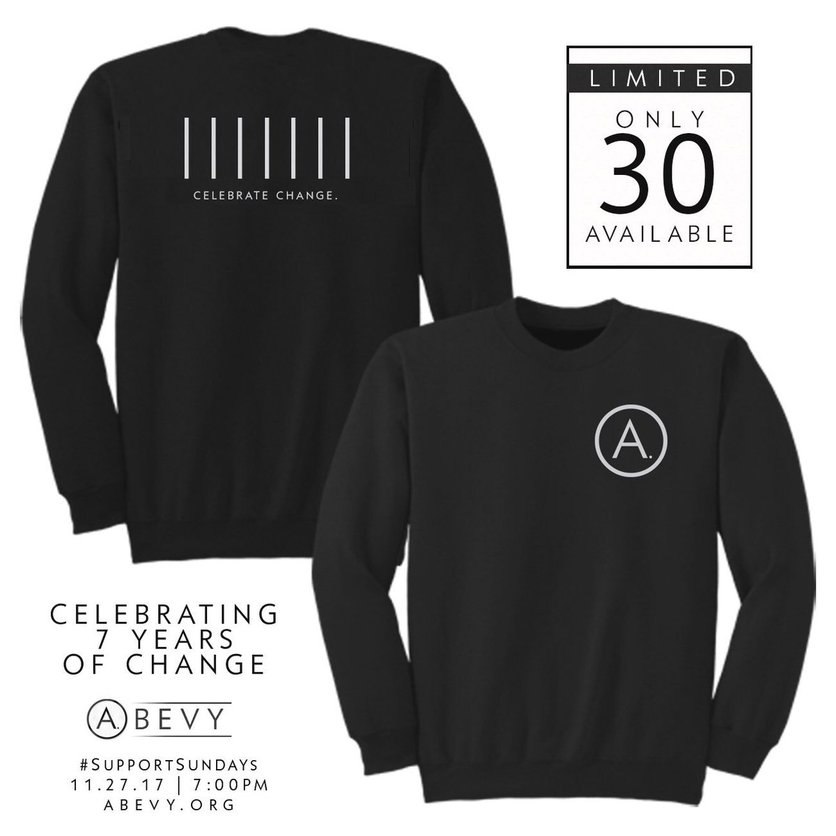 ABevyInc's tweet photo. Tomorrow.
7pm.
Only 30 available.
Celebrating 7 Years of Change.
#CelebrateChange
#SupportABevy
https://t.co/EIBKzYDo83 https://t.co/RZTPr7Pww4