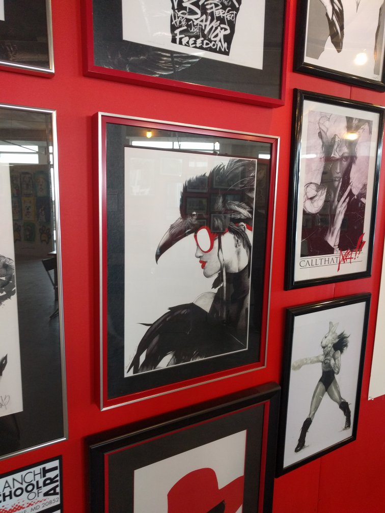 CortJstr's tweet photo. Not titled but this has to be Sloan The Raven, right? #Artomatic2016 #TheZoneCast https://t.co/jZuRw6fCrt