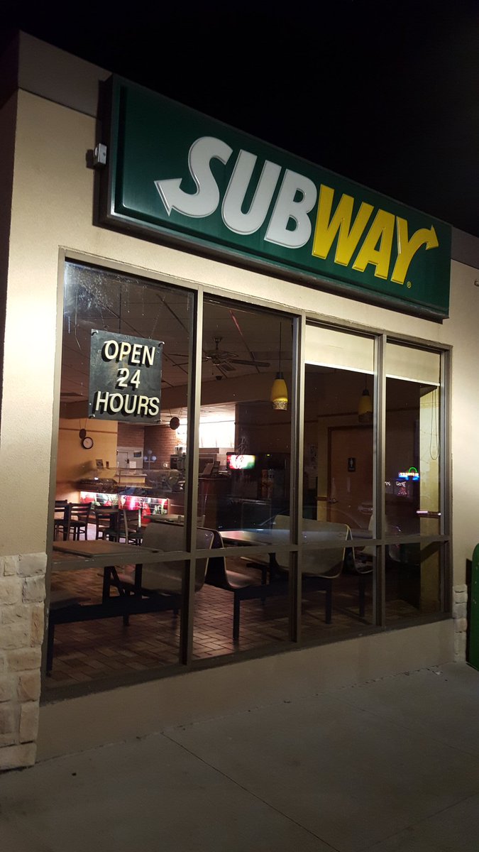 MrsSlick_'s tweet photo. One of these signs does not belong.
#subway #sanmarcos #tx #closed #notopen24hours #open24hours https://t.co/Qhw8Al7tuD
