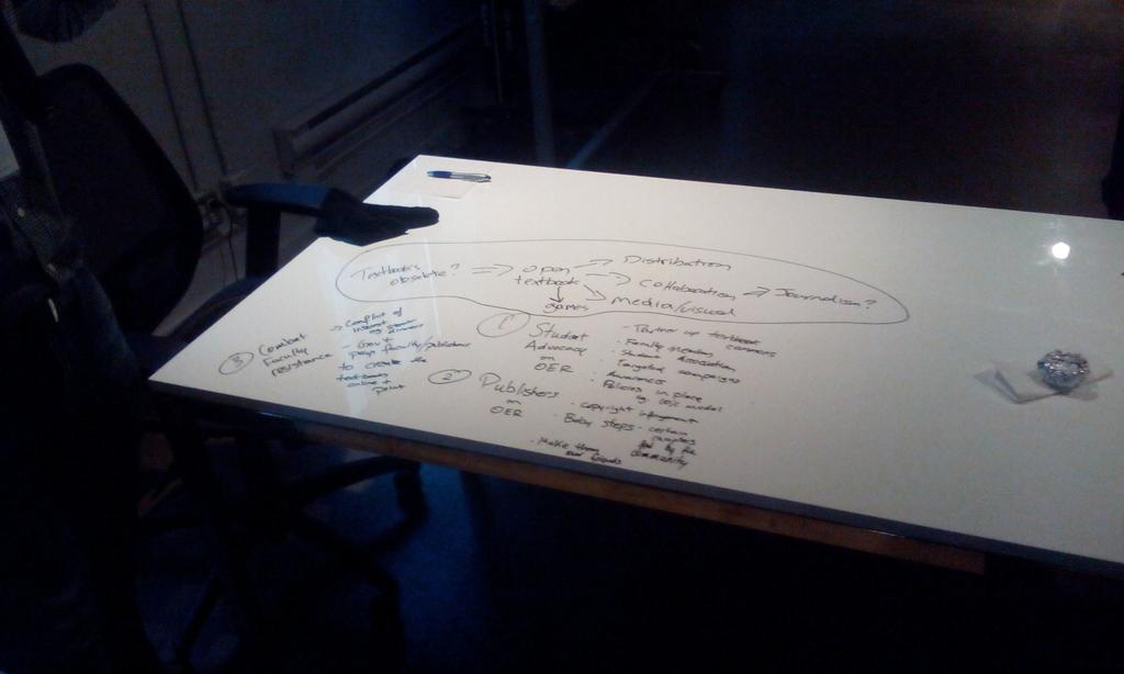 indianalytics's tweet photo. On-table discussion at #OpenCon16TO. Literally https://t.co/Z6LOmnWFf6