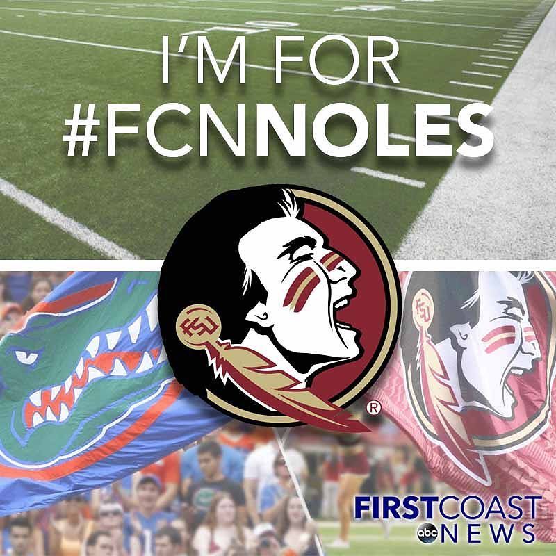 FCN2go's tweet photo. Who's your team tonight on ABC 25?
Share w/ #FCNNoles or #FCNGators. 🏈🏆
#FirstCoastNews #T… https://t.co/J55WmHEiGJ https://t.co/4DaFn3xSlU